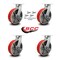 Service Caster 10 Inch Heavy Duty Red Poly on Cast Iron Caster Set with Brake and Swivel Lock SCC-KP92S1030-PUR-RS-SLB-BSL-4 - alternate 4